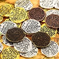 35 Piezas Monedas Piratas de Metal Doblón Español Réplicas Juguetes Moneda del Tesoro Pirata para Decoración de Favores…